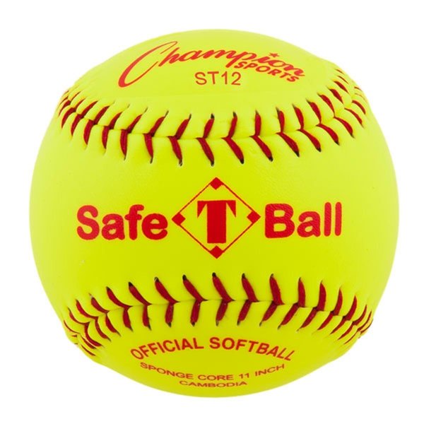 Perfectpitch 12 in. Safety SoftballOptic Yellow & Red PE745133